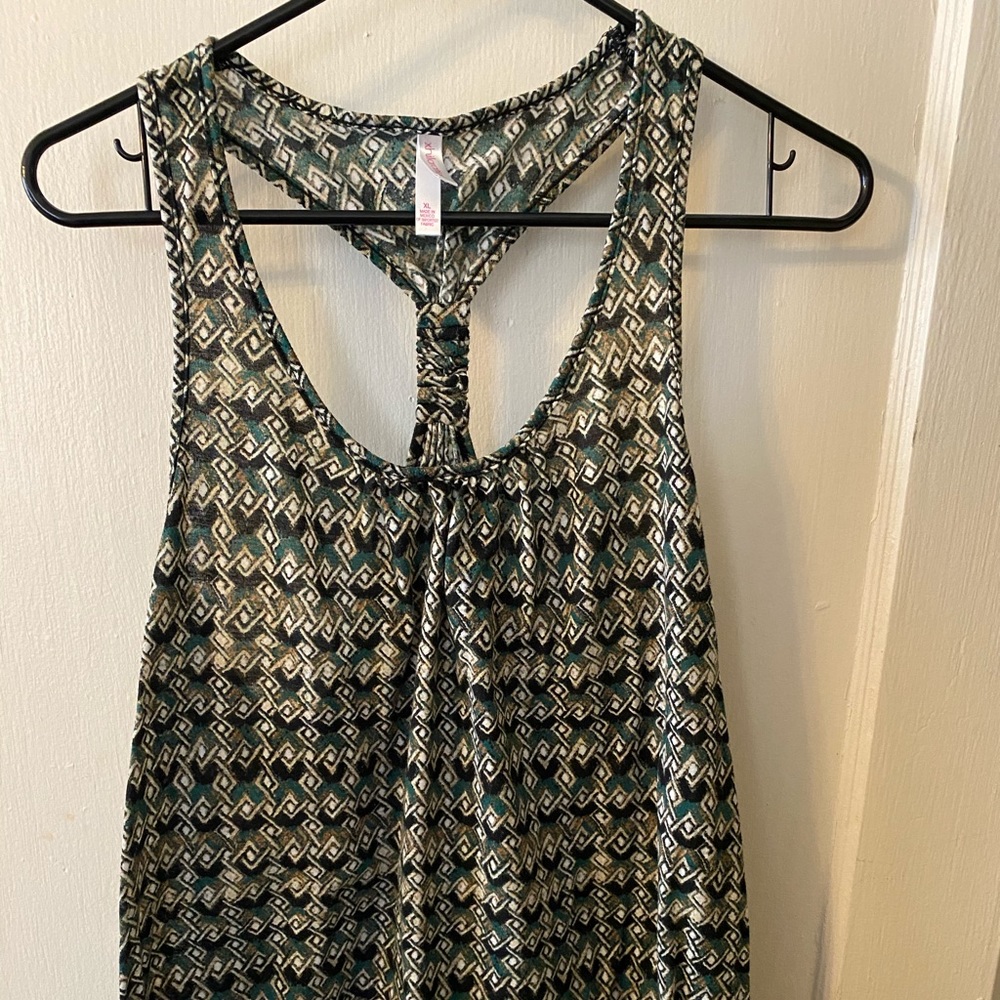 Sleeveless Green & White
